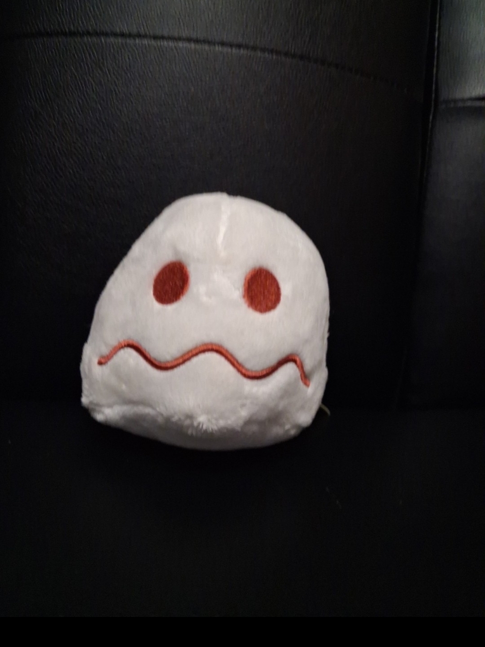 White Ghost Plush Toy with Red Accents